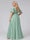 A-Line V-Neck Half Sleeves Long Chiffon Plus Size Bridesmaid Dresses with Ruffles Split Side Pockets