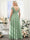 A-Line V-Neck Split Side Ruched Floor-Length Chiffon Plus Size Bridesmaid Dresses