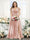 A-Line V-Neck Split Side Ruched Floor-Length Chiffon Plus Size Bridesmaid Dresses