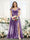 A-Line V-Neck Split Side Ruched Floor-Length Chiffon Plus Size Bridesmaid Dresses