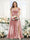 A-Line V-Neck Split Side Ruched Floor-Length Chiffon Plus Size Bridesmaid Dresses