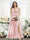 A-Line V-Neck Split Side Ruched Floor-Length Chiffon Plus Size Bridesmaid Dresses