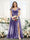 A-Line V-Neck Split Side Ruched Floor-Length Chiffon Plus Size Bridesmaid Dresses