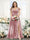 A-Line V-Neck Split Side Ruched Floor-Length Chiffon Plus Size Bridesmaid Dresses