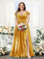 A-Line V-Neck Split Side Ruched Floor-Length Chiffon Plus Size Bridesmaid Dresses
