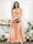 A-Line V-Neck Split Side Ruched Floor-Length Chiffon Plus Size Bridesmaid Dresses