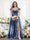 A-Line V-Neck Split Side Ruched Floor-Length Chiffon Plus Size Bridesmaid Dresses