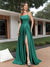A-Line Sleeveless Metallic Lurex Long Prom Dresses with Spaghetti Straps