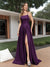 A-Line Sleeveless Metallic Lurex Long Prom Dresses with Spaghetti Straps