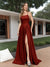 A-Line Sleeveless Metallic Lurex Long Prom Dresses with Spaghetti Straps