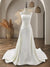A-Line/Princess Square Neck Sleeveless Beading Wedding Dresses