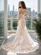 Trumpet/Mermaid V-Neck 3/4 Sleeves Wedding Dresses with Lace Appliques