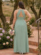 A-Line/Princess V-Neck Sleeveless Long Plus Size Bridesmaid Dresses with Ruched
