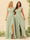 A-Line/Princess V-Neck Long Bridesmaid Dresses with Ruffles
