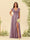 A-Line/Princess V-Neck Long Bridesmaid Dresses with Ruffles