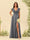 A-Line/Princess V-Neck Long Bridesmaid Dresses with Ruffles
