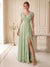 A-Line/Princess V-Neck Wedding Guest Dresses with Ruffles