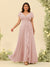 A-Line/Princess V-Neck Plus Size Bridesmaid Dresses with Ruffles