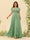 A-Line/Princess V-Neck Plus Size Bridesmaid Dresses with Ruffles