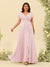 A-Line/Princess V-Neck Plus Size Bridesmaid Dresses with Ruffles