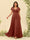 A-Line/Princess V-Neck Plus Size Bridesmaid Dresses with Ruffles