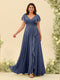 A-Line/Princess V-Neck Plus Size Bridesmaid Dresses with Ruffles
