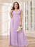 A-Line/Princess V-Neck Long Plus Size Bridesmaid Dresses with Ruffles