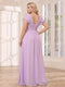 A-Line/Princess V-Neck Long Plus Size Bridesmaid Dresses with Ruffles