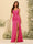 Sheath/Column Spaghetti Straps V-Neck Long Formal Dresses with Split Side