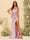 Sheath/Column Spaghetti Straps V-Neck Long Formal Dresses with Split Side