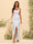 Sheath/Column V-Neck Long Formal Dresses with Split Side & Ruched