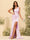 Sheath/Column One-Shoulder Long Formal Dresses with Split Side & Ruched