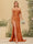 Sheath/Column Off-the-Shoulder Long Formal Dresses with Split Side