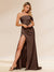 Sheath/Column Off-the-Shoulder Long Evening Dresses with Split Side