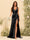 Sheath/Column V-Neck Long Formal Dresses with Split Side & Ruched