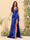 Sheath/Column V-Neck Long Formal Dresses with Split Side & Ruched