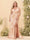 Sheath/Column V-Neck Long Formal Plus Size Dresses with Split Side & Ruched