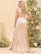 Sheath/Column V-Neck Long Formal Plus Size Dresses with Split Side & Ruched