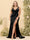 Sheath/Column V-Neck Long Formal Plus Size Dresses with Split Side & Ruched