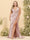 Sheath/Column V-Neck Long Formal Plus Size Dresses with Split Side & Ruched
