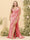 Sheath/Column V-Neck Long Formal Plus Size Dresses with Split Side & Ruched