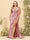 Sheath/Column V-Neck Long Formal Plus Size Dresses with Split Side & Ruched