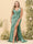 Sheath/Column V-Neck Long Formal Plus Size Dresses with Split Side & Ruched