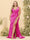 Sheath/Column V-Neck Long Formal Plus Size Dresses with Split Side & Ruched