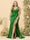 Sheath/Column V-Neck Long Formal Plus Size Dresses with Split Side & Ruched
