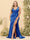 Sheath/Column V-Neck Long Formal Plus Size Dresses with Split Side & Ruched