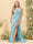 Sheath/Column V-Neck Long Formal Plus Size Dresses with Split Side & Ruched