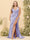 Sheath/Column V-Neck Long Formal Plus Size Dresses with Split Side & Ruched