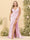 Sheath/Column V-Neck Long Formal Plus Size Dresses with Split Side & Ruched