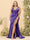 Sheath/Column V-Neck Long Formal Plus Size Dresses with Split Side & Ruched